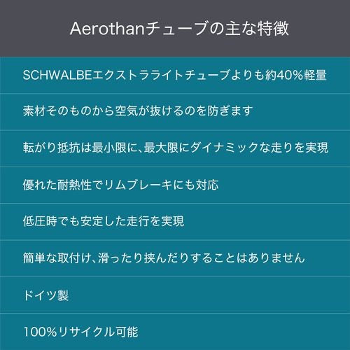 SCHWALBE エアロザン チューブ 700×37-50C 仏式40mm(シュワルベ)