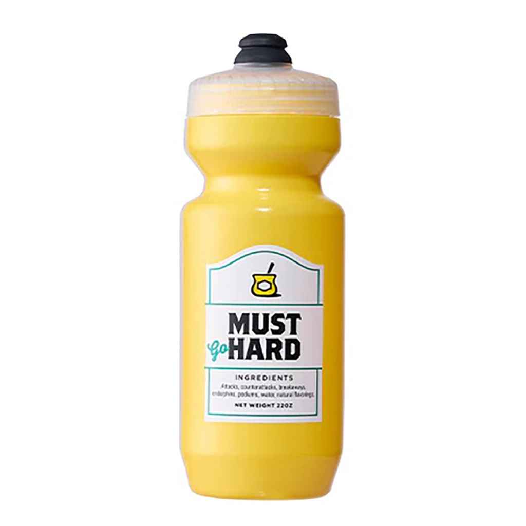 SPURCYCLE must go hard water bottle (yellow)