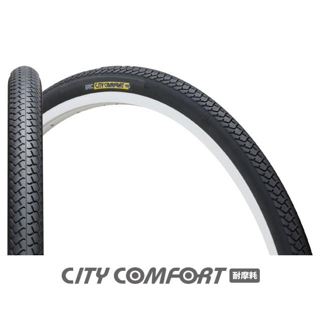 【WEB限定価格】IRC 24X1-3/8  CITY COMFORT 耐摩耗86型（アイアールシー シティコンフォート／黒・黒）